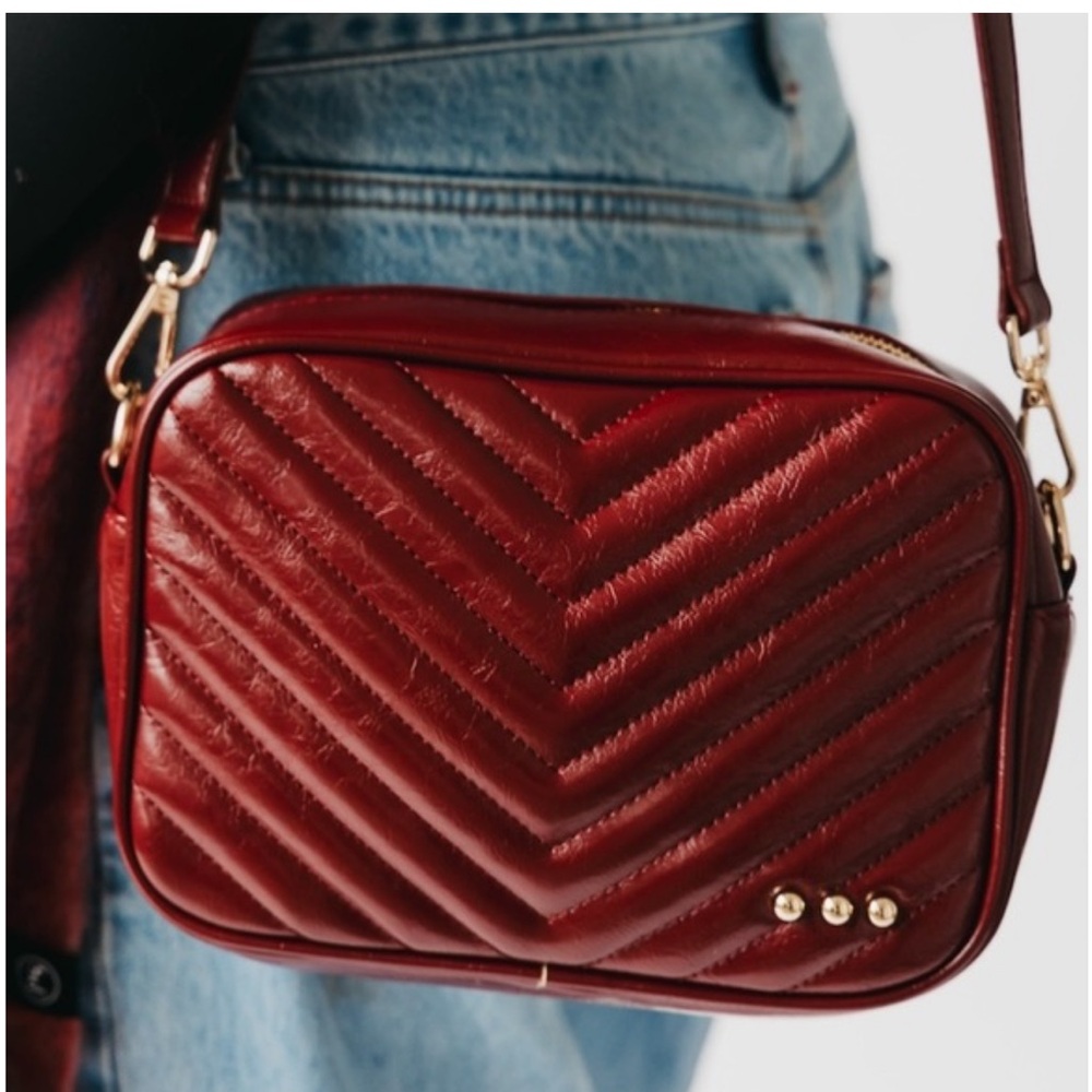 Ruby Quilted Leather Camera Bag (Anthropologie Brand)